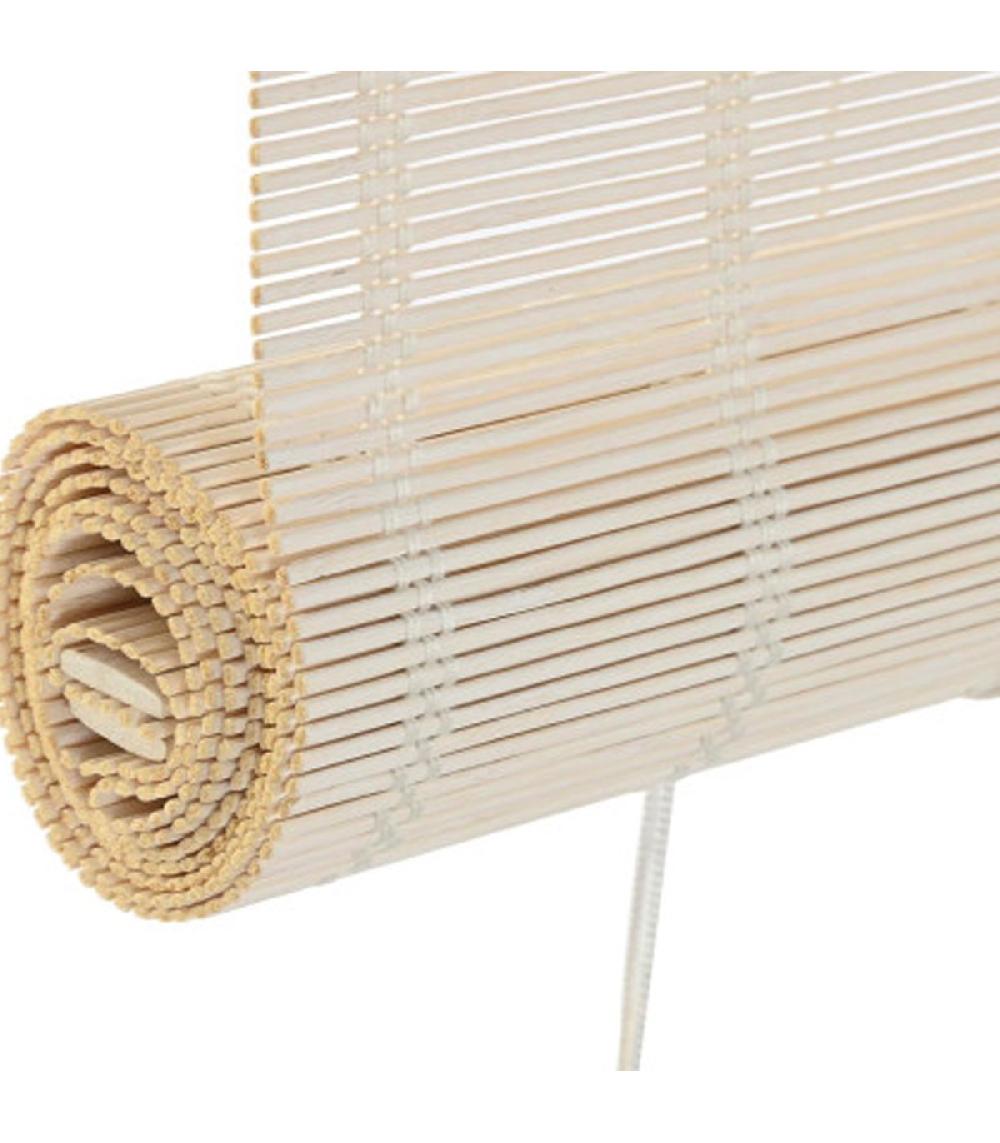 Wadiga Store Enrouleur Intérieur En Bambou Blanc 90x2x175cm