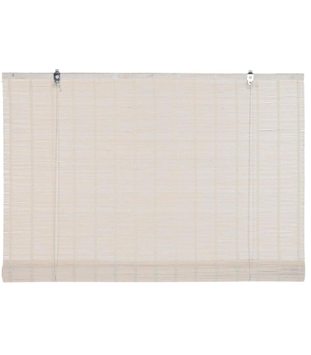 wadiga Store enrouleur intérieur en bambou blanc 90x2x175cm