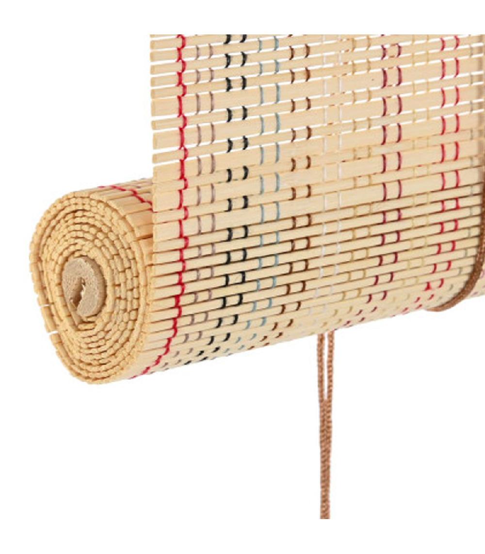 Wadiga Store Enrouleur Intérieur En Bambou Et Fils Multicolores 120x2x175cm