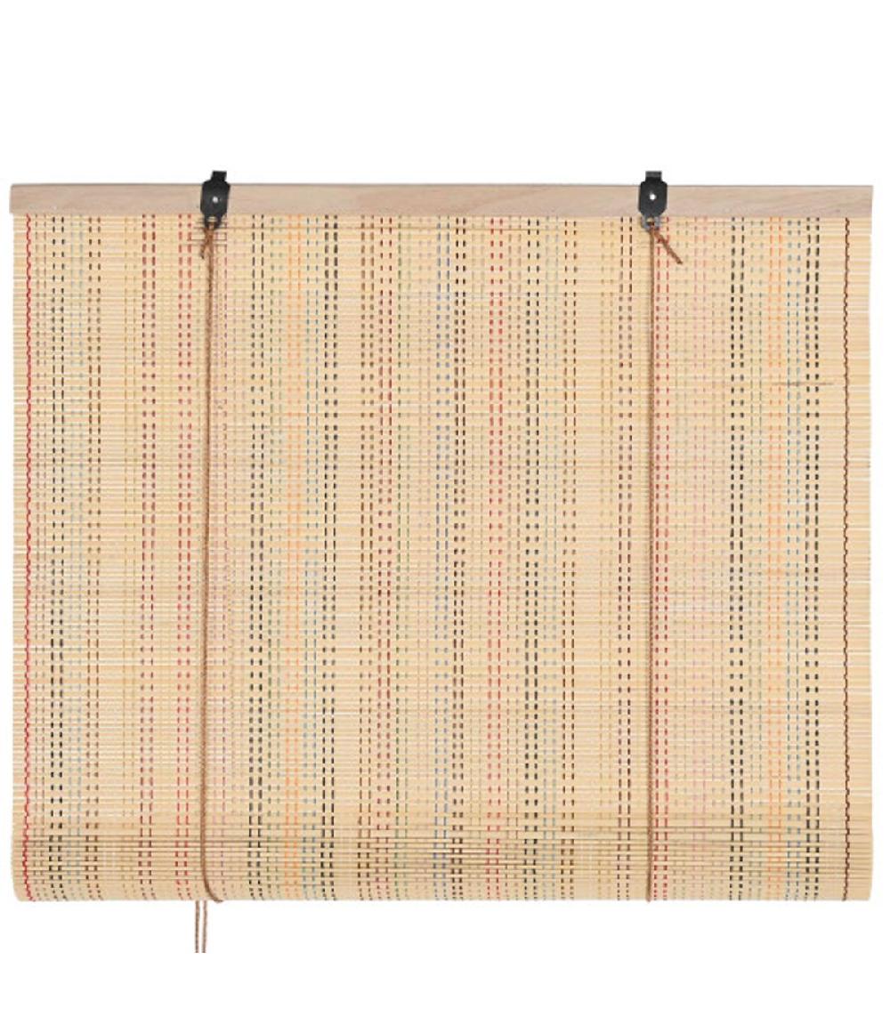 wadiga Store enrouleur intérieur en bambou et fils multicolores 60x2x175cm