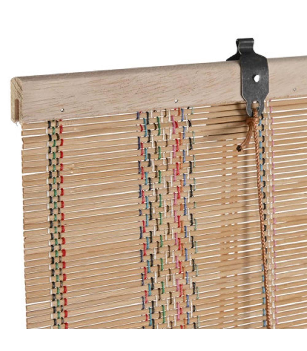 Wadiga Store Enrouleur Intérieur En Bambou Et Fils Multicolores 90x2x175cm