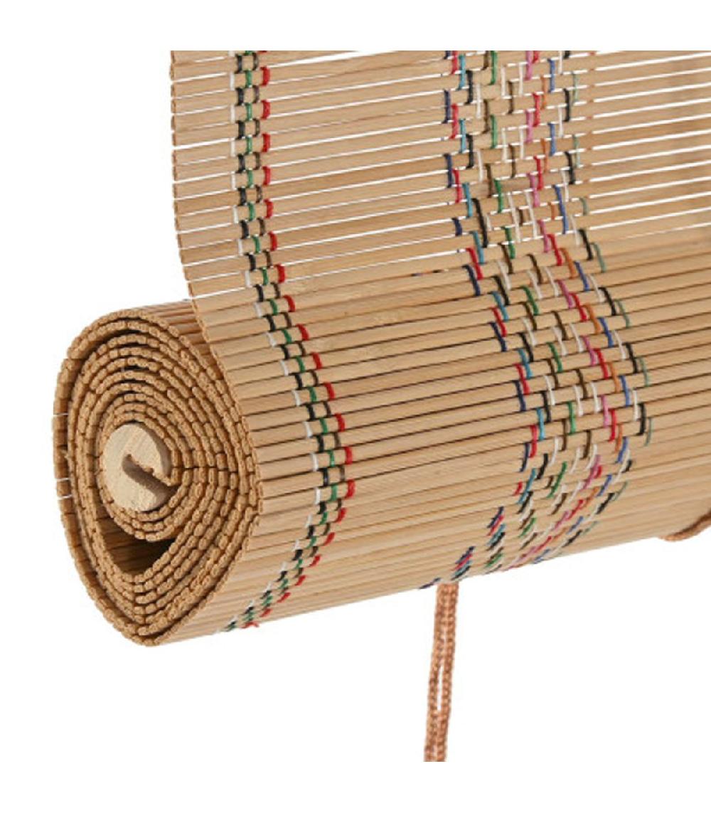 Wadiga Store Enrouleur Intérieur En Bambou Et Fils Multicolores 90x2x175cm