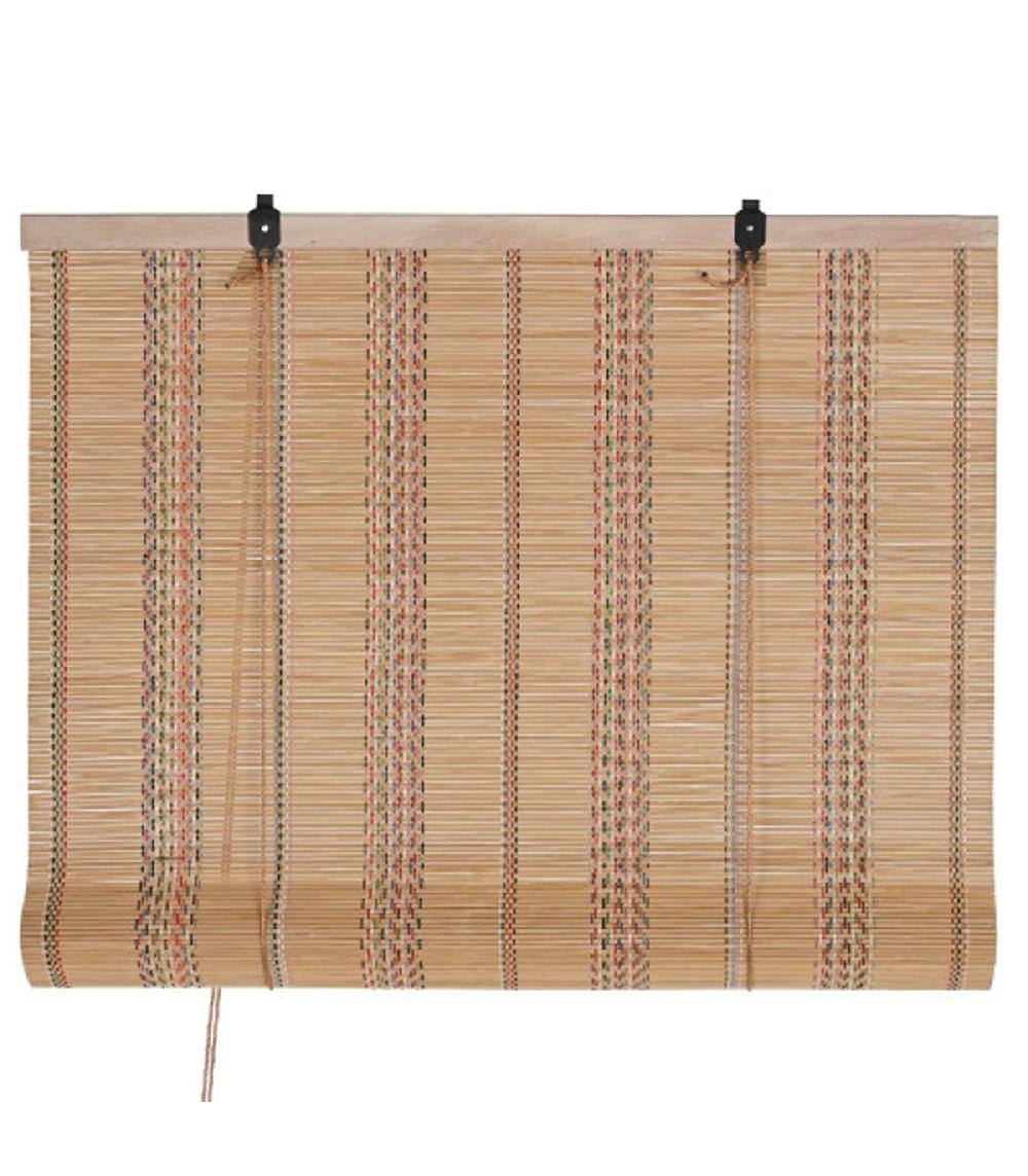 wadiga Store enrouleur intérieur en bambou et fils multicolores 60x2x175cm