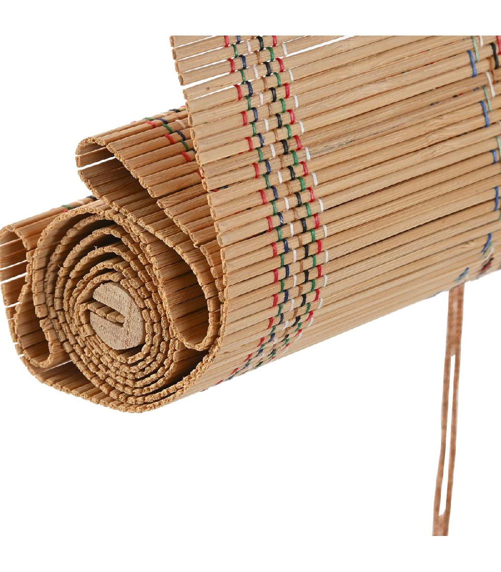 Wadiga Store Enrouleur Intérieur En Bambou Et Fils Multicolores 120x2x175cm