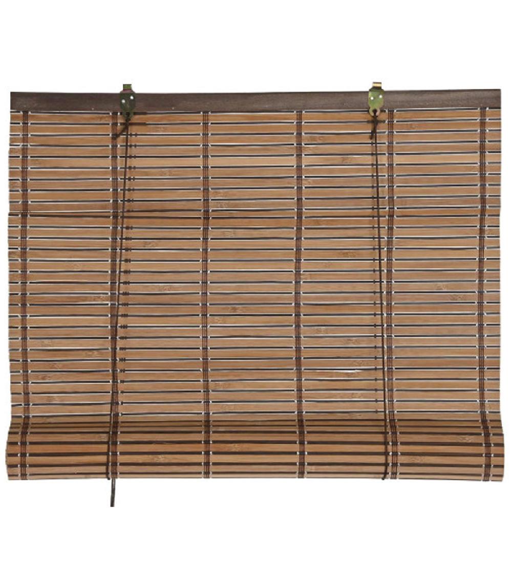 wadiga Store enrouleur intérieur en bambou foncé 60x2x175cm
