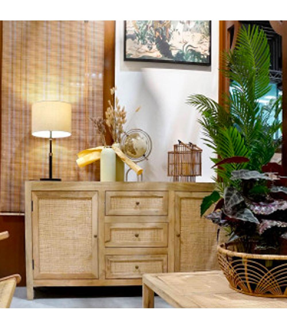 Wadiga Store Enrouleur Pour Intérieur Bicolore En Bambou 90x3x175cm