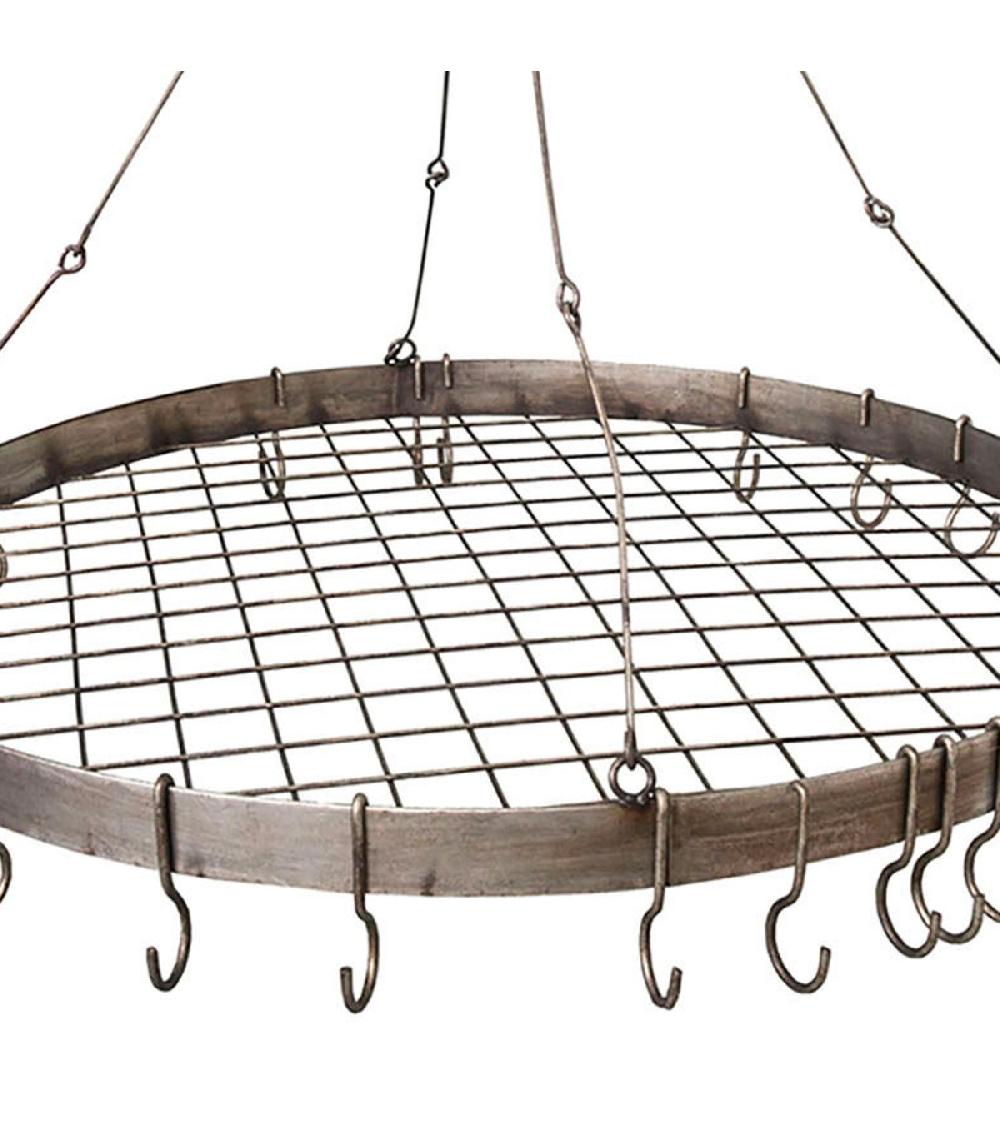 Wadiga Support à Casseroles Et Poêles Rond à Suspendre En Métal 70.5x6x74cm