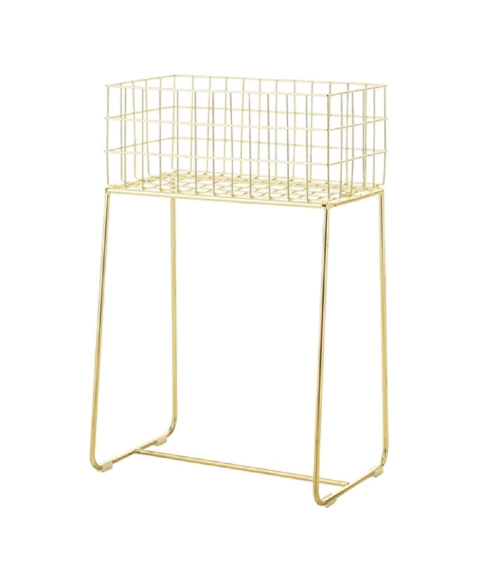 Wadiga Support Plantes En Métal Doré Pour Intérieur