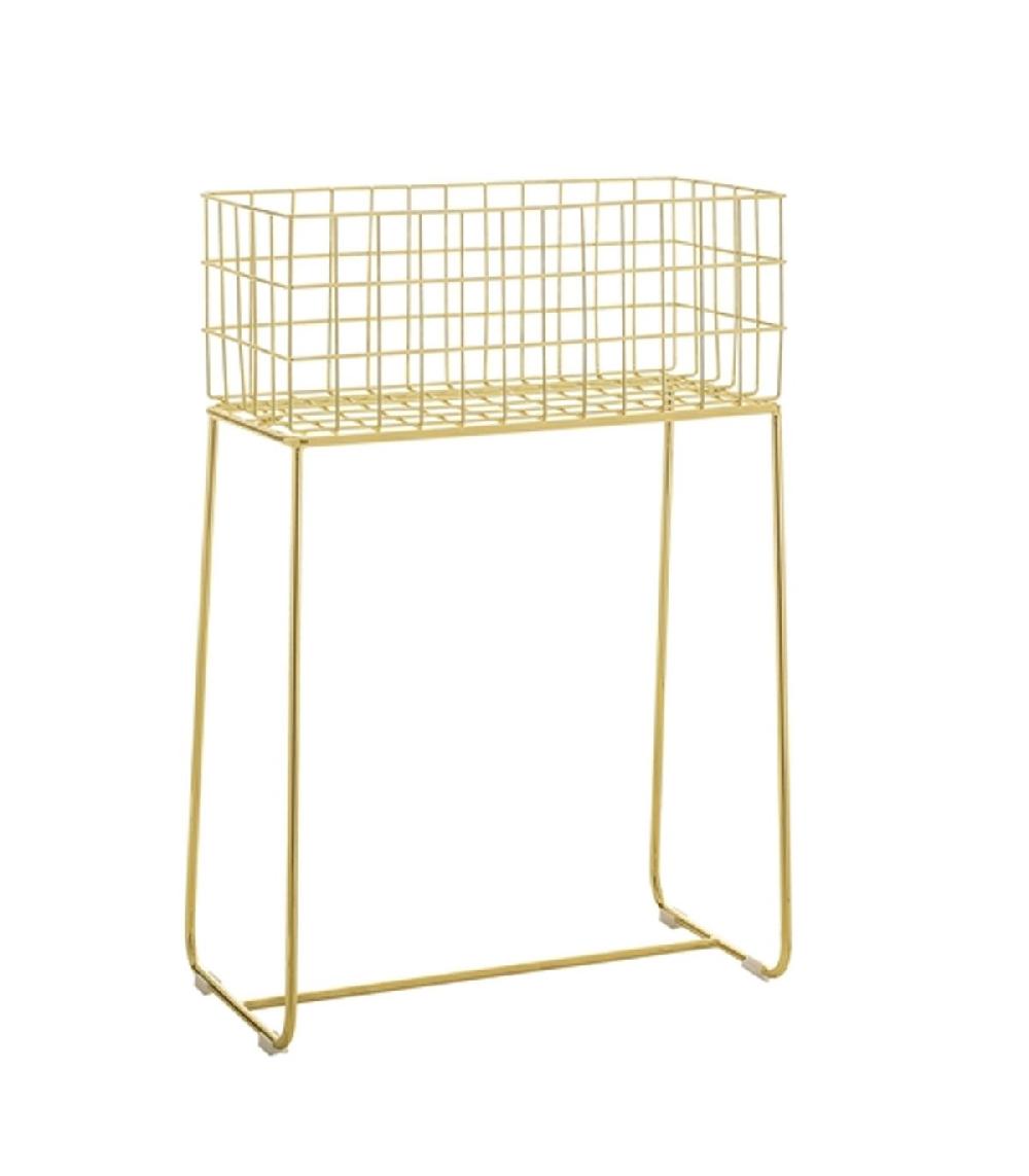 Wadiga Support Plantes En Métal Doré Pour Intérieur