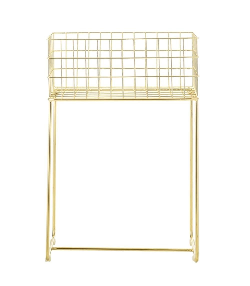 wadiga Support Plantes en Métal Doré pour Intérieur