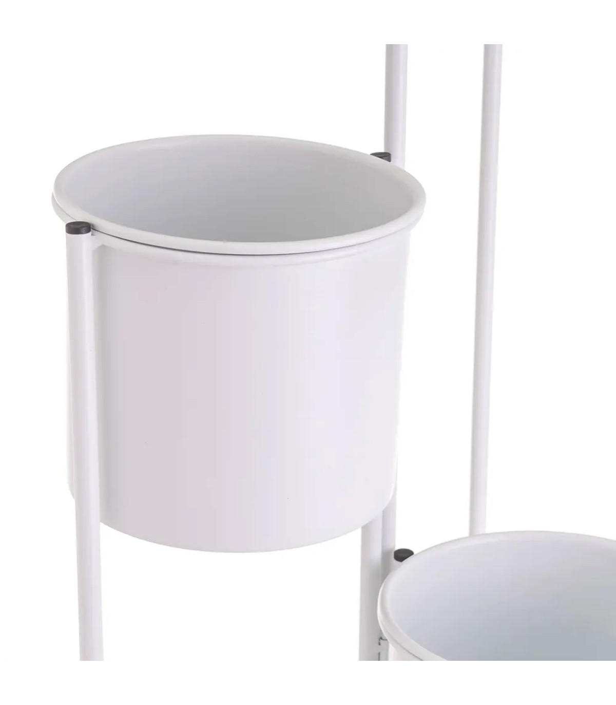 Wadiga Support Pot Plante Triple Articulé Métal Blanc 38x19x65cm