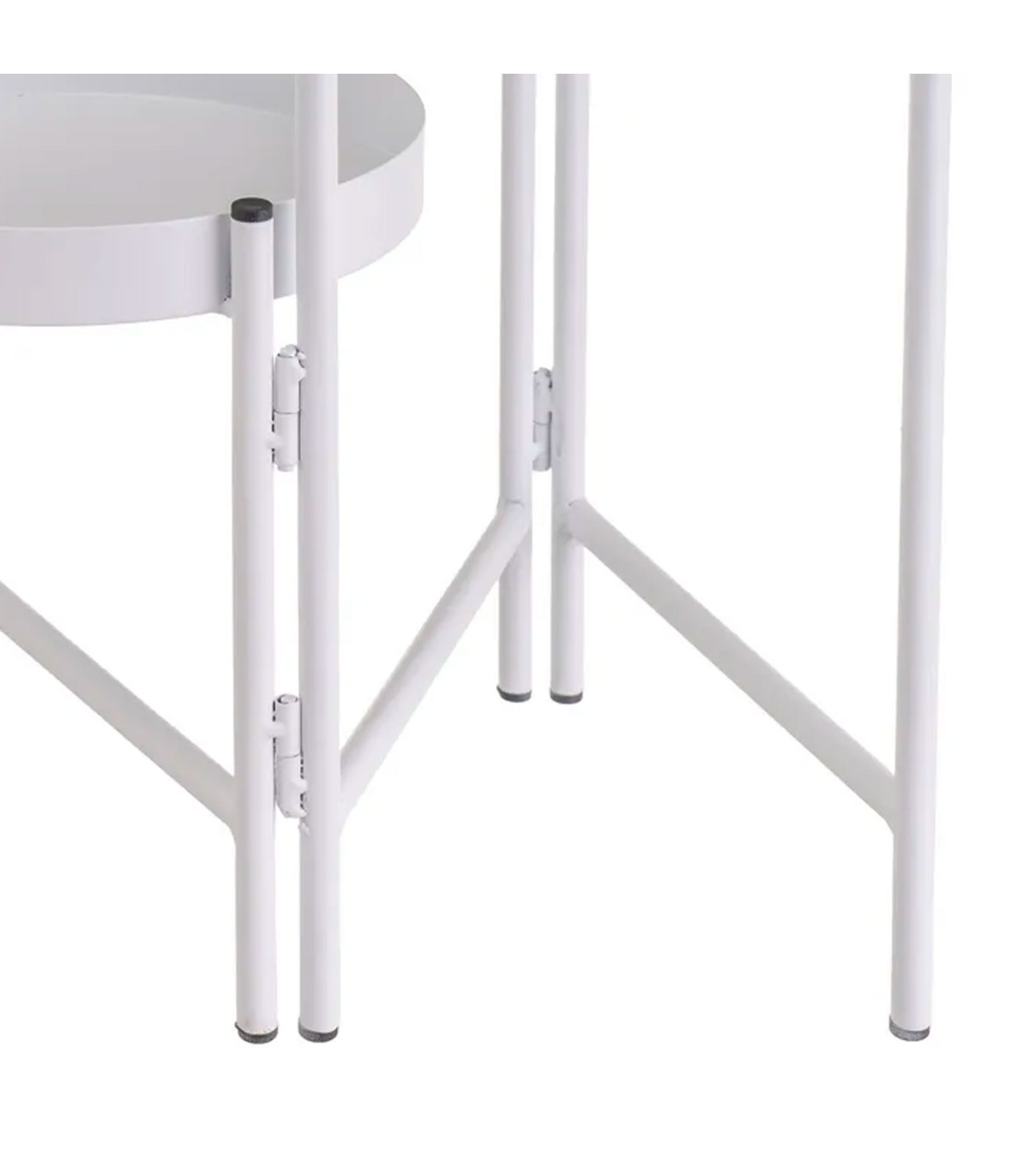 Wadiga Support Pot Plante Triple Articulé Métal Blanc 60x19x60cm