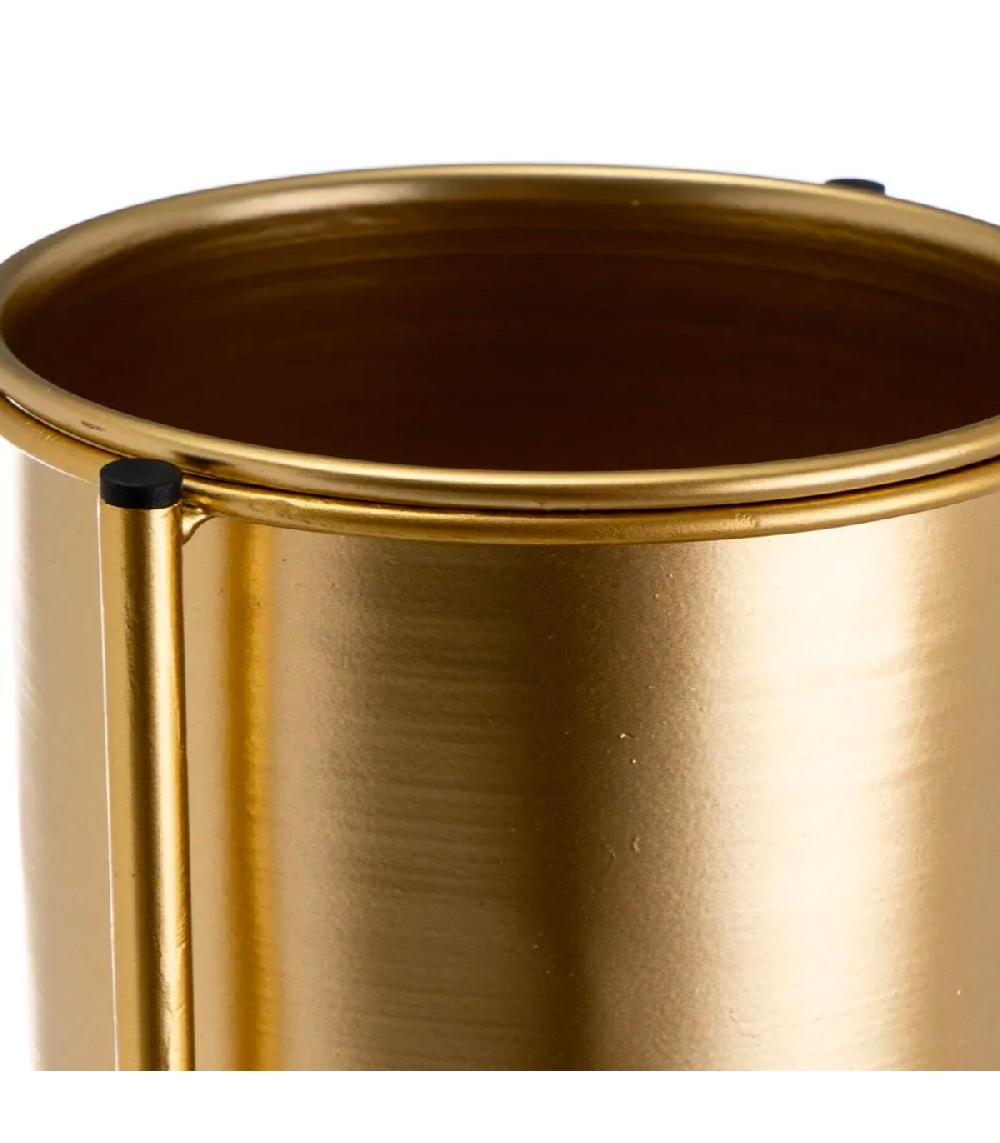 Wadiga Support Pot Plante Triple Articulé Métal Doré 38x19x65cm