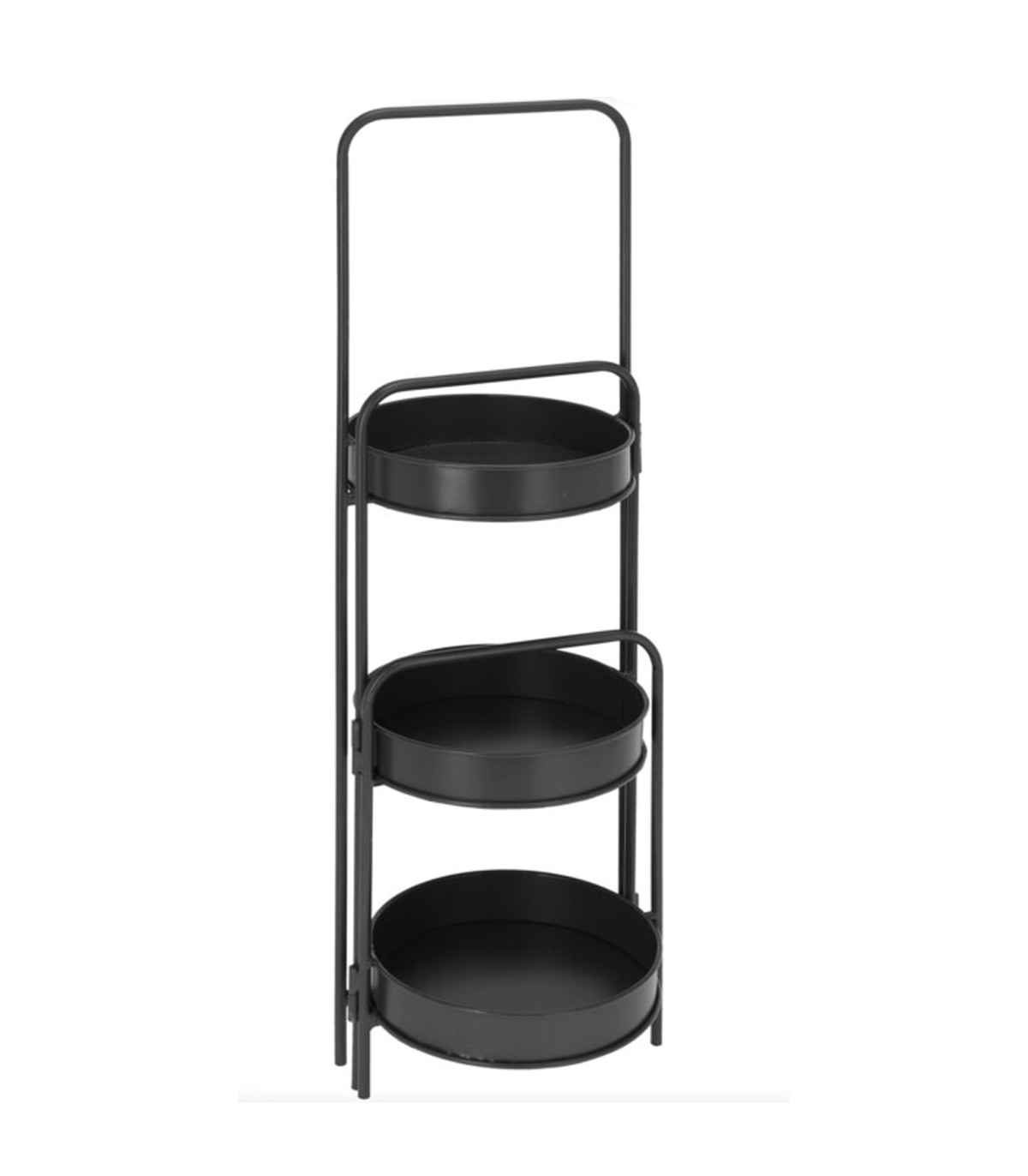 Wadiga Support Pot Plante Triple Articulé Métal Noir