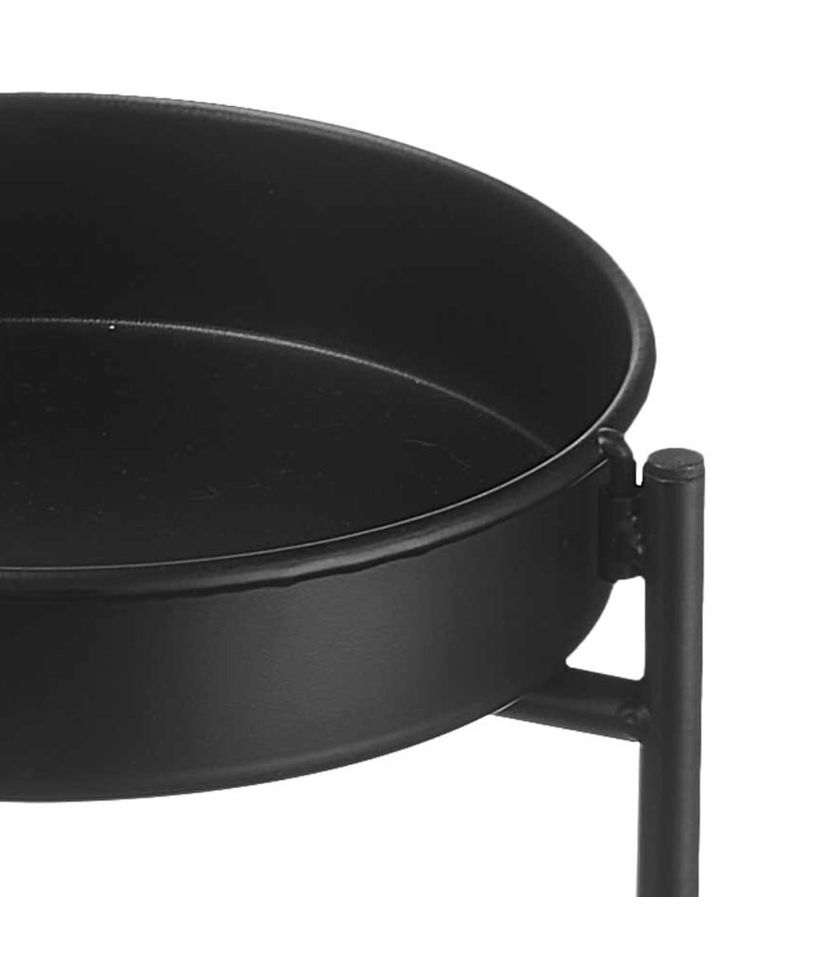 Wadiga Support Pot Plante Triple Articulé Métal Noir 32x46x62cm