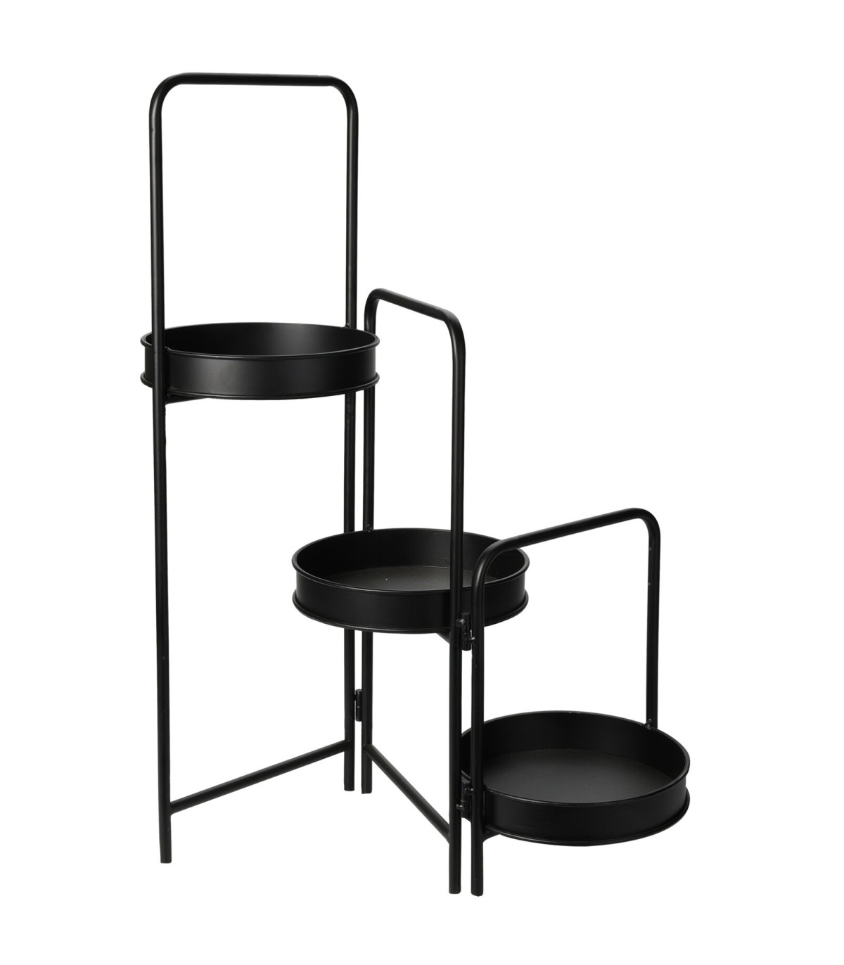 wadiga Support pot plante triple articulé métal noir