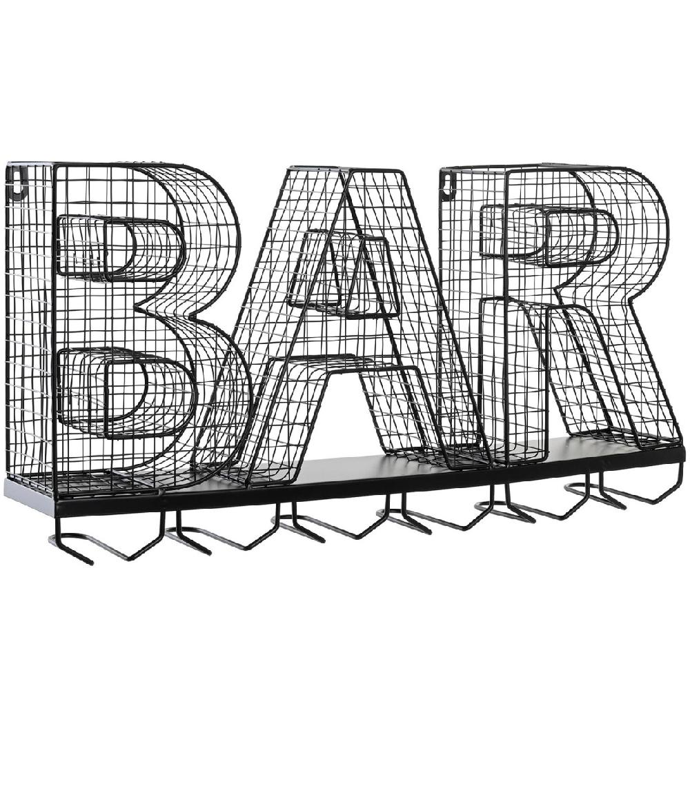 wadiga Support verres à pieds suspendu en métal noir bar