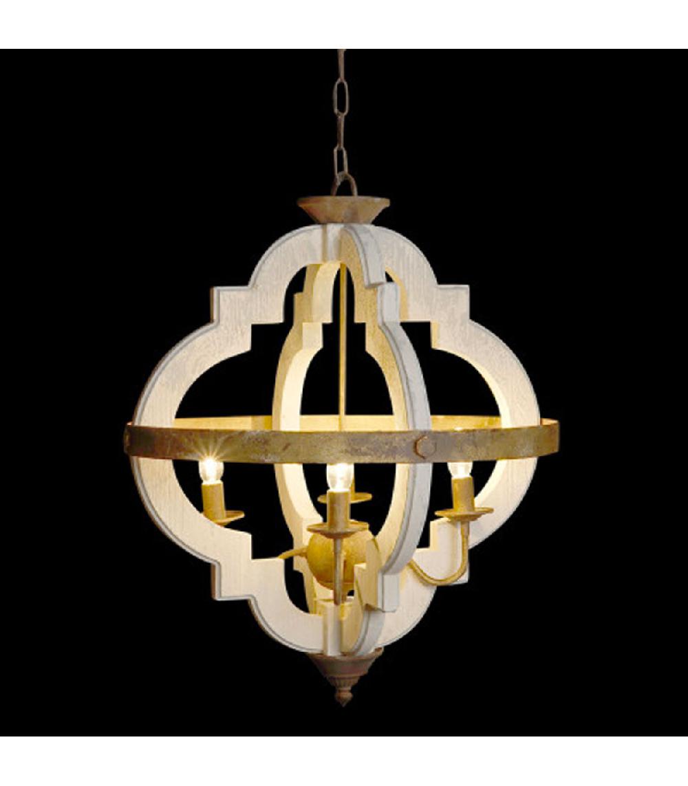 Wadiga Suspension Classique En Bois Blanc Et Métal 63x63x74cm