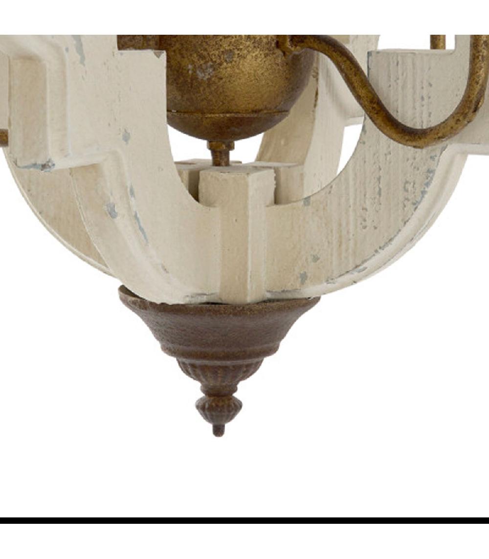 Wadiga Suspension Classique En Bois Blanc Et Métal 63x63x74cm