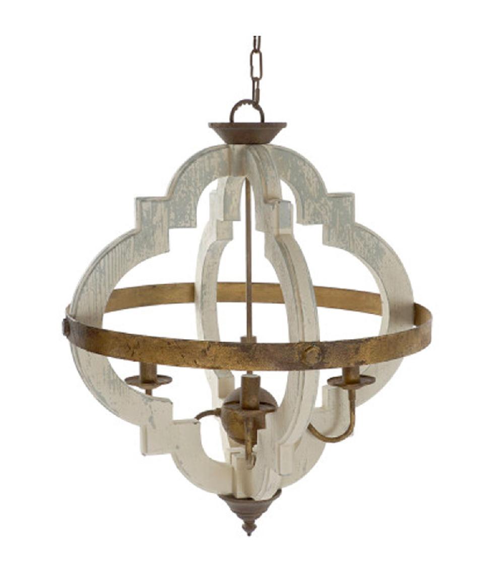 wadiga Suspension classique en bois blanc et métal 63x63x74cm