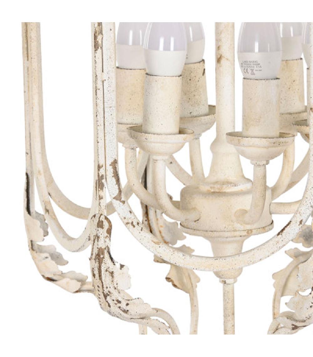 Wadiga Suspension Classique En Métal Blanc Cérusé 39x34x75cm