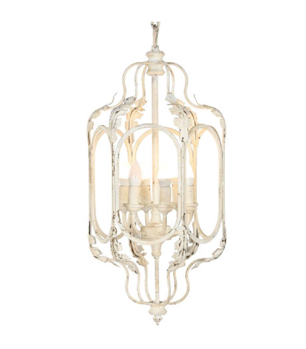 wadiga Suspension classique en métal blanc cérusé 39x34x75cm