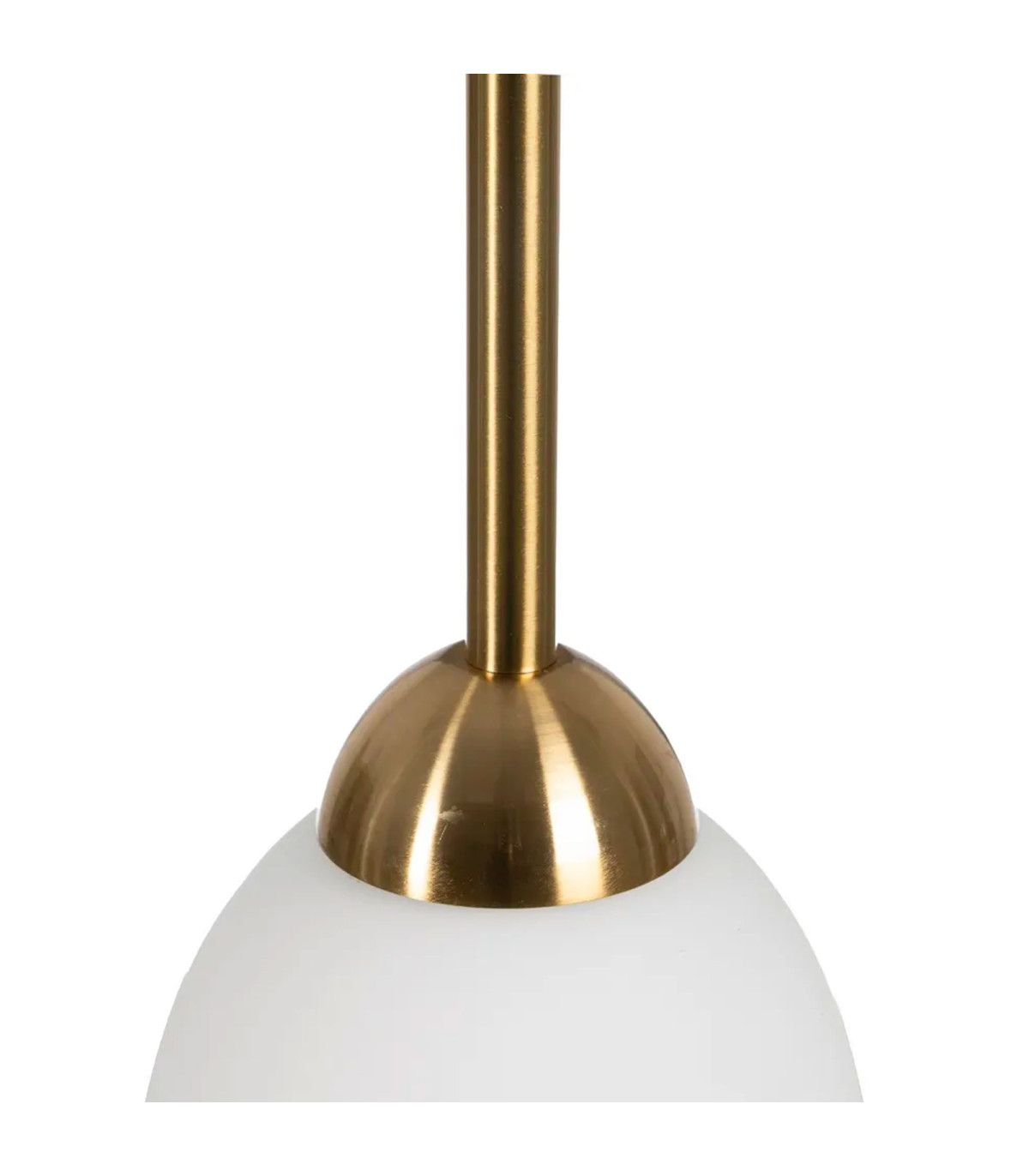 Wadiga Suspension En Métal Doré Et Verre Dépoli Blanc 14x14x36cm