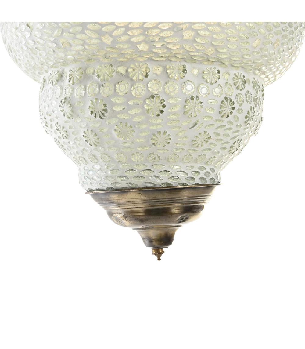 Wadiga Suspension En Métal Doré Et Verre Style Oriental 23x23x33cm