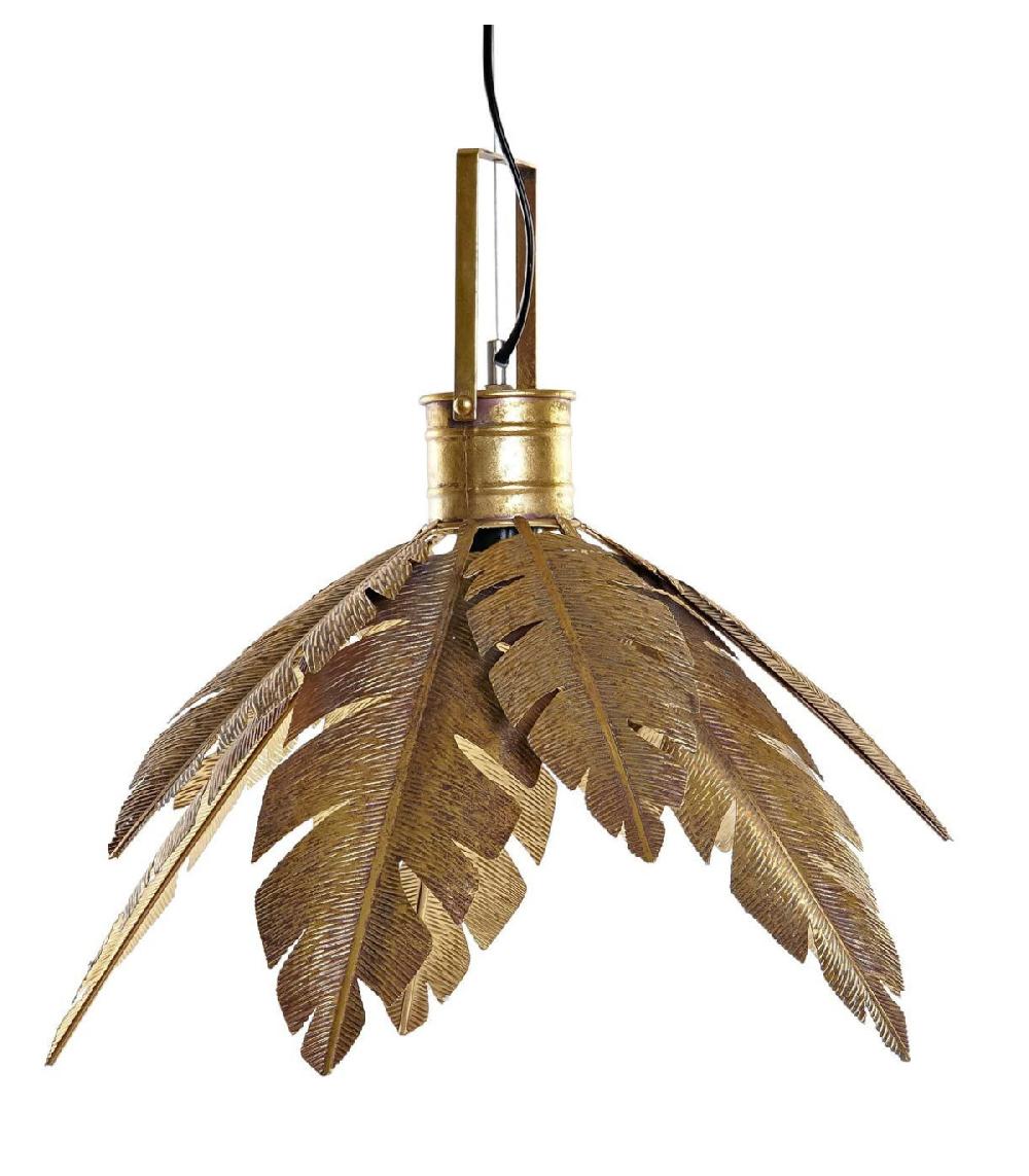 wadiga Suspension Originale Feuillage en Métal Doré -45x45x44cm