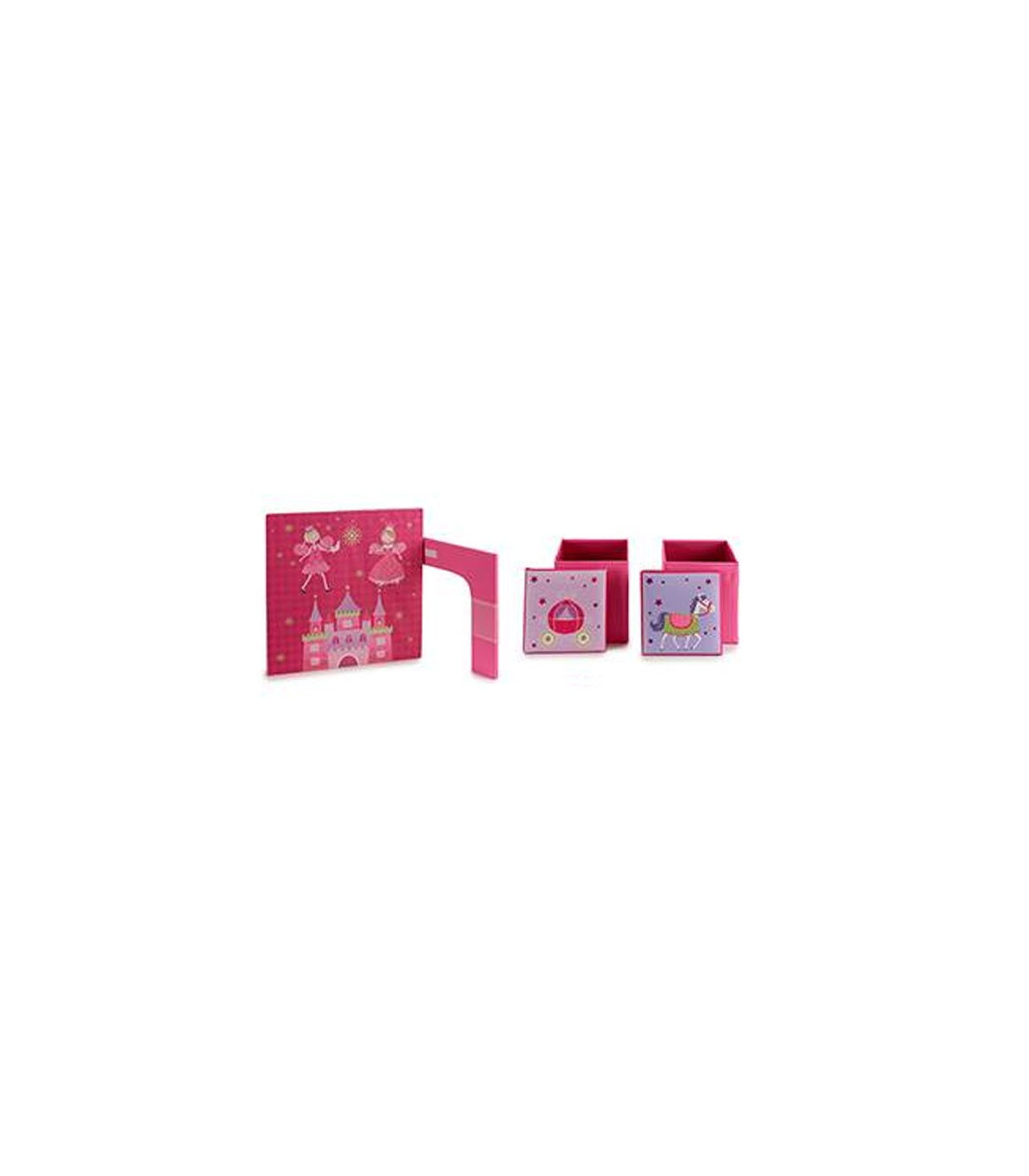 Wadiga Table + 2 Tabourets Enfant Pliables Princesse Rose