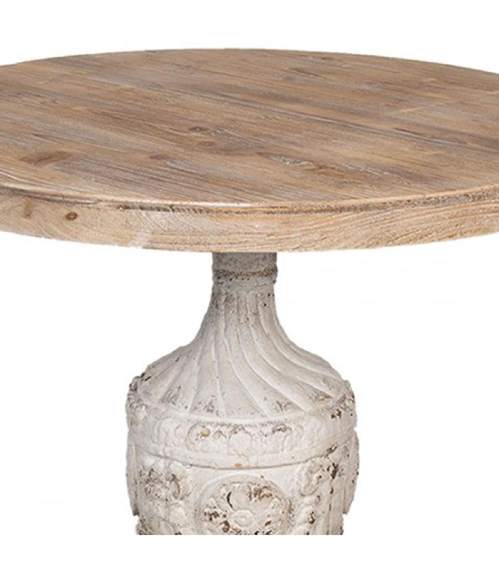 Wadiga Table à Manger Classique Ronde En Bois 76x76x78cm