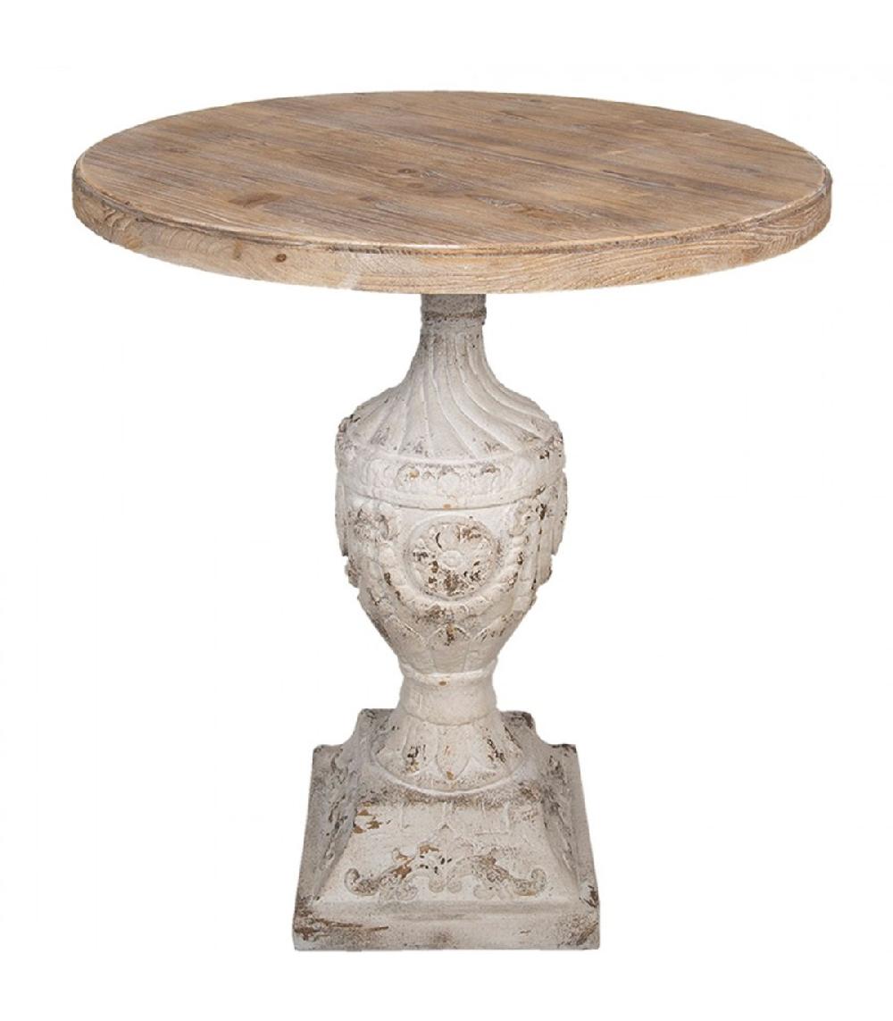 wadiga Table à manger classique ronde en bois 76x76x78cm