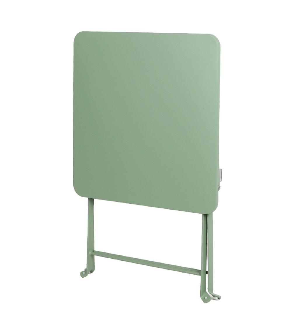 Wadiga Table Basse Carrée De Jardin Pliable En Métal Vert Olive 40x40x45cm