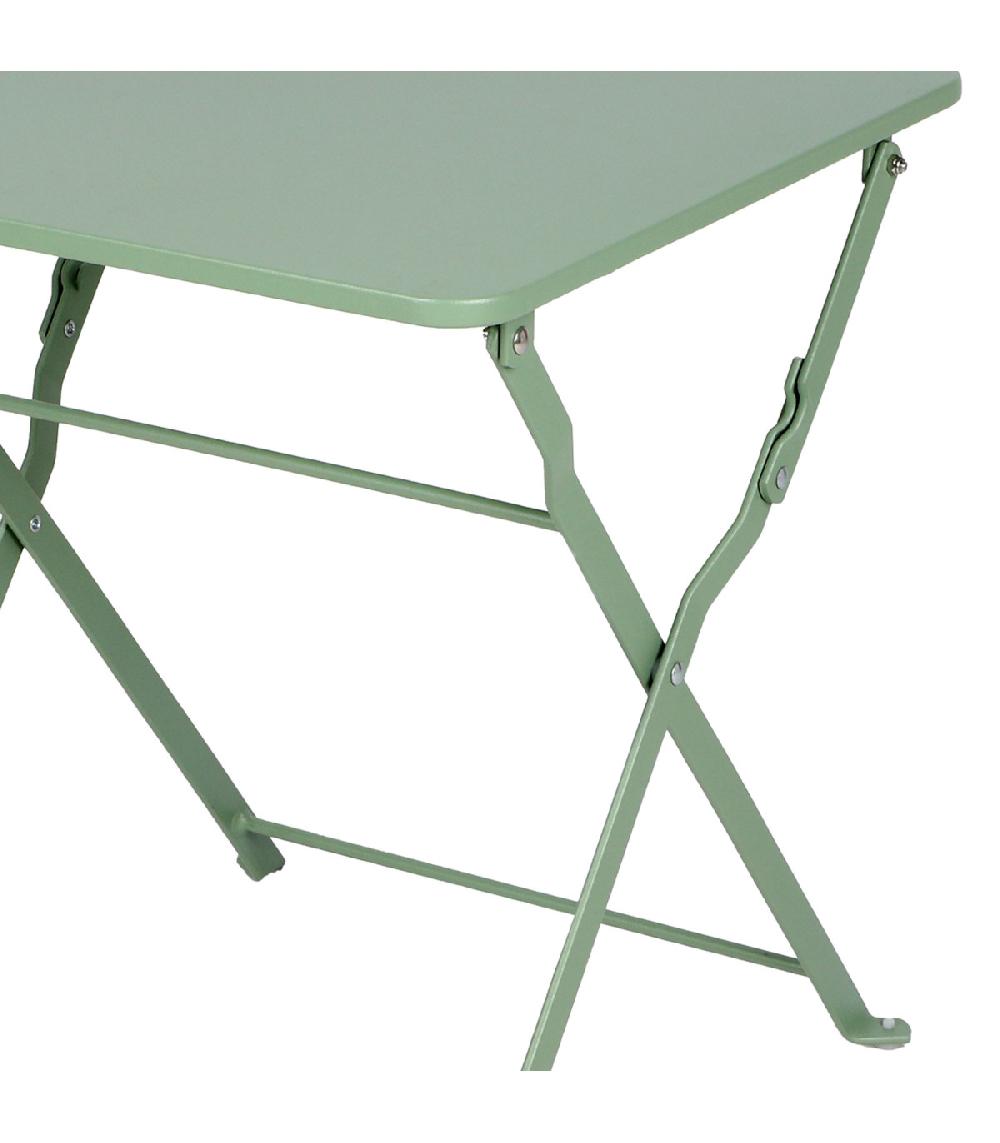 Wadiga Table Basse Carrée De Jardin Pliable En Métal Vert Olive 40x40x45cm