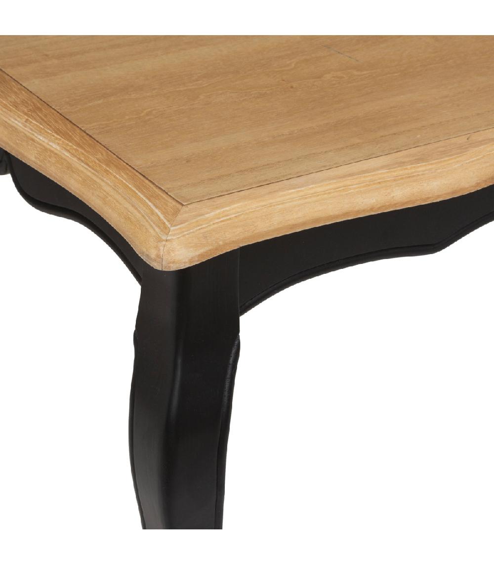 Wadiga Table Basse Classique Bicolore Noir Et Bois 110x60x45cm