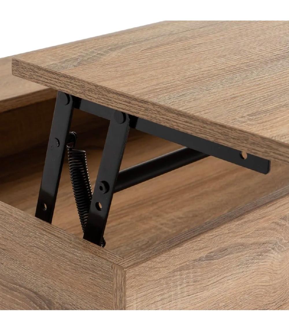 Wadiga Table Basse Coffre En Bois Et Métal Noir 100x55x40cm