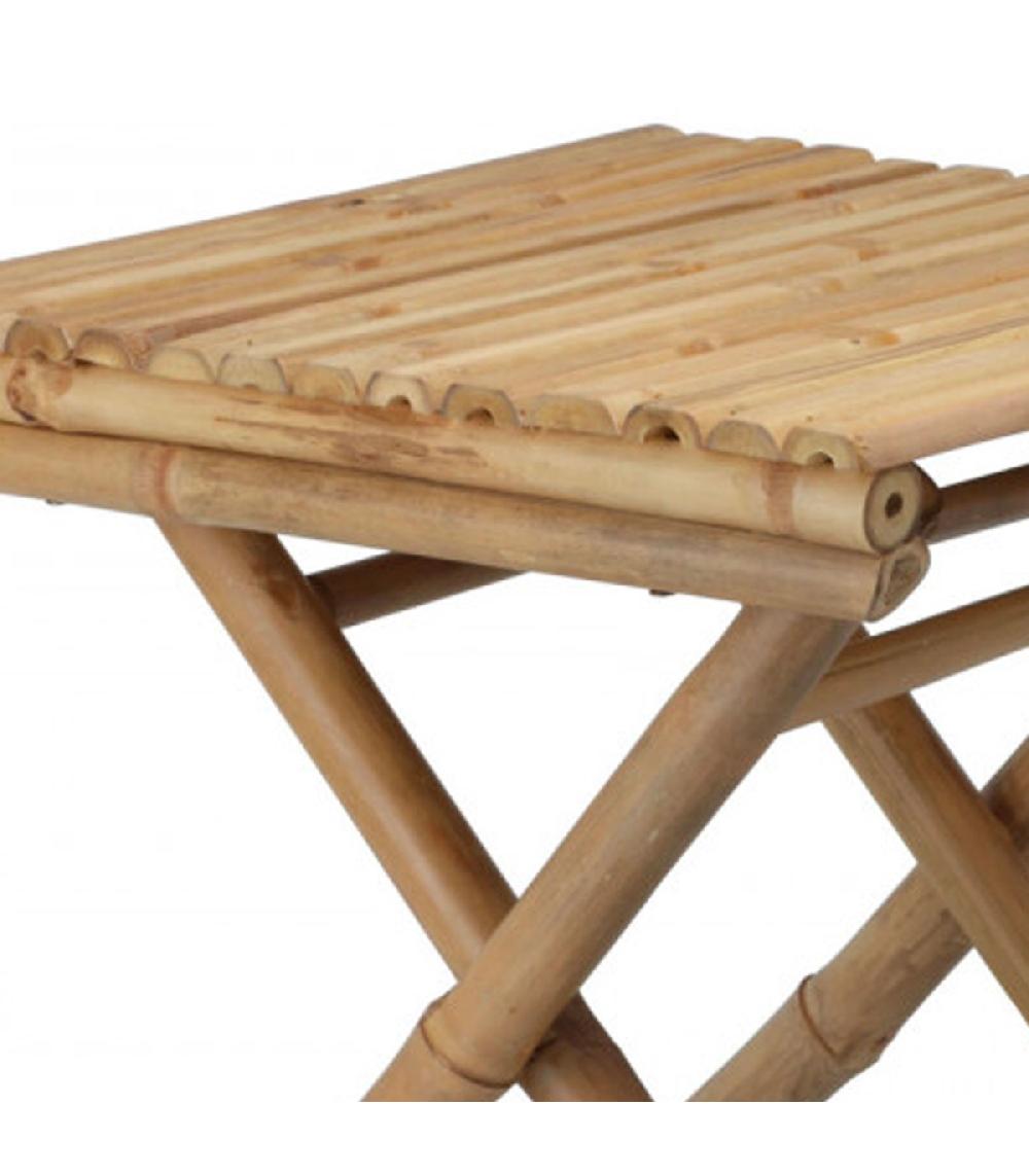 Wadiga Table Basse De Jardin En Bambou Pliable 39x39x45cm