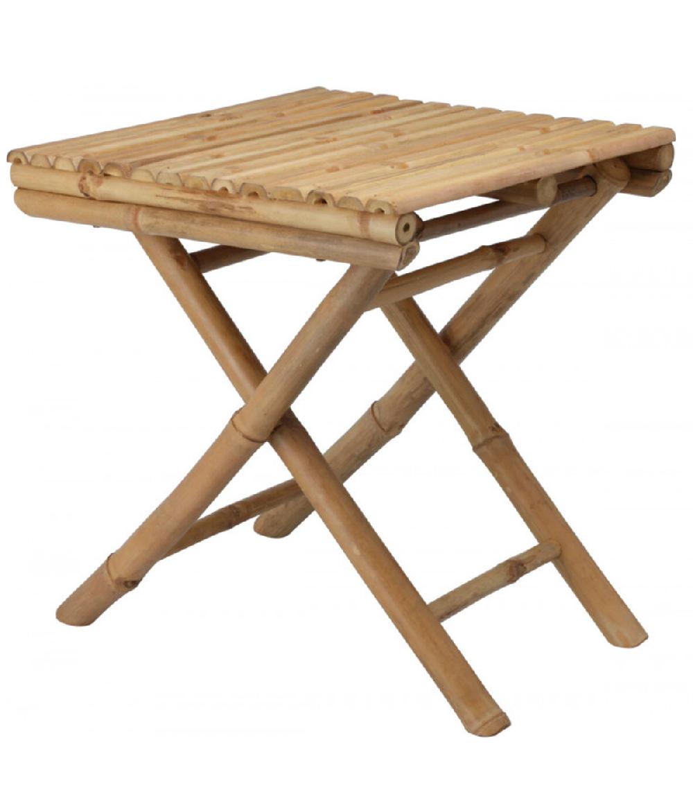 wadiga Table basse de jardin en bambou pliable 39x39x45cm
