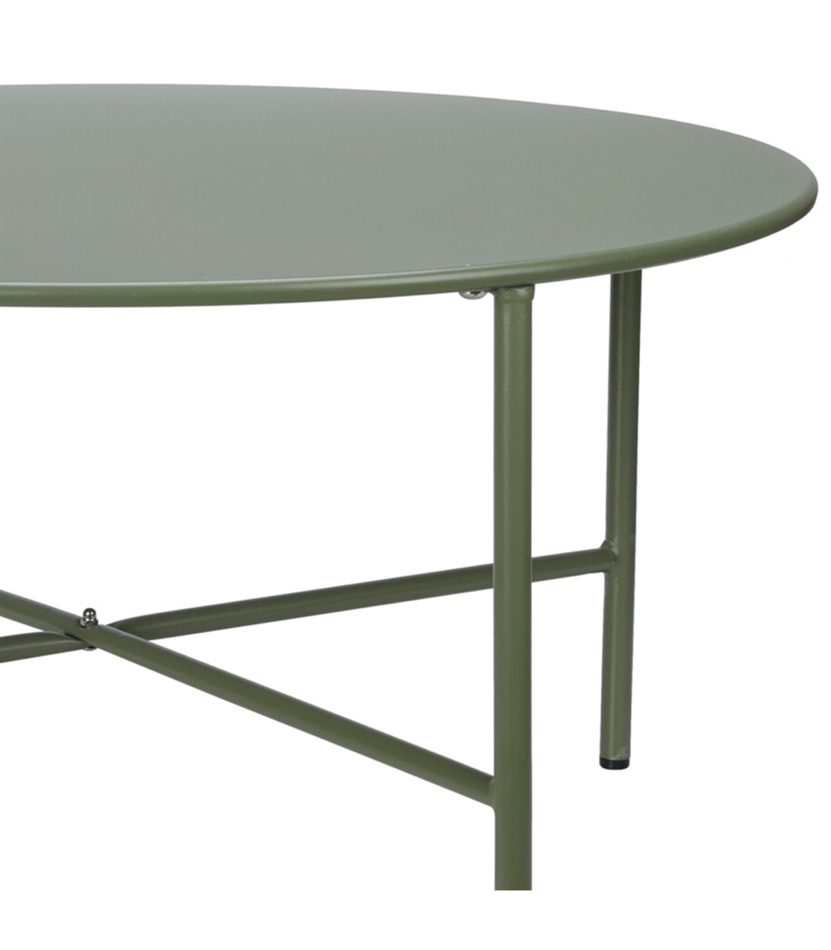 Wadiga Table Basse De Jardin Ronde En Métal Vert 70x70x35cm