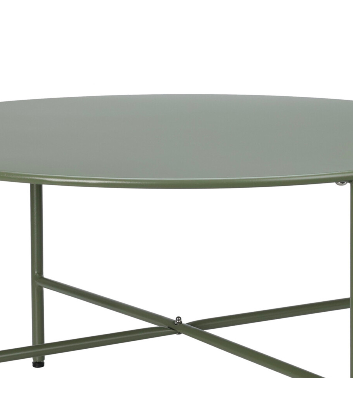 Wadiga Table Basse De Jardin Ronde En Métal Vert 70x70x35cm