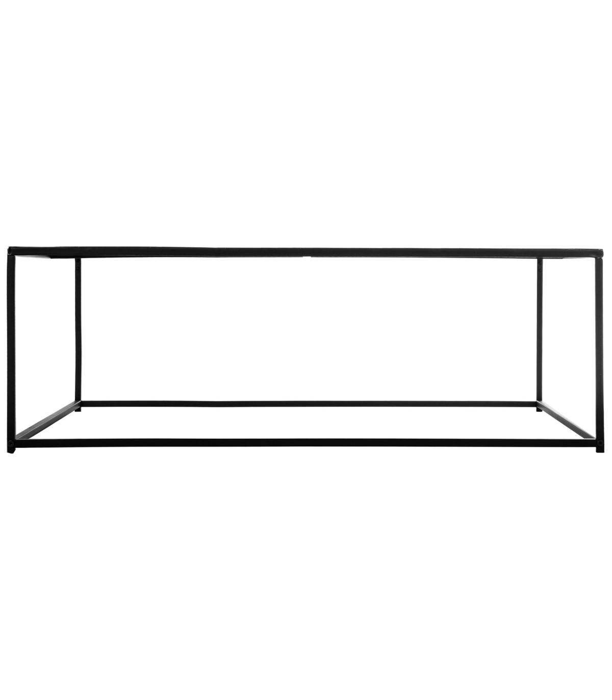 Wadiga Table Basse De Salon Carrée En Métal Noir 100x100x36cm