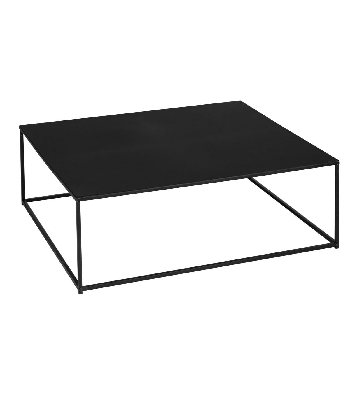 wadiga Table basse de salon carrée en métal noir 100x100x36cm