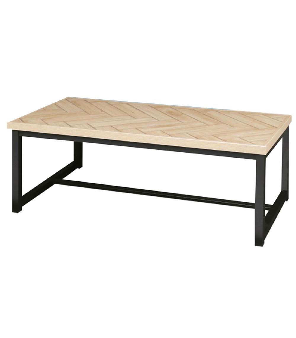 Wadiga Table Basse En Bois Et Métal Noir 100x50x40cm