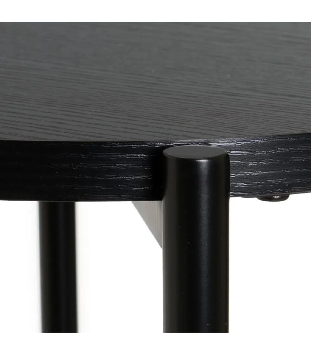 Wadiga Table Basse Noire En Bois Métal Et Corde 74x74x41cm