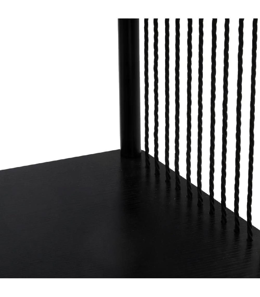 Wadiga Table Basse Noire En Bois Métal Et Corde 80x40x41cm