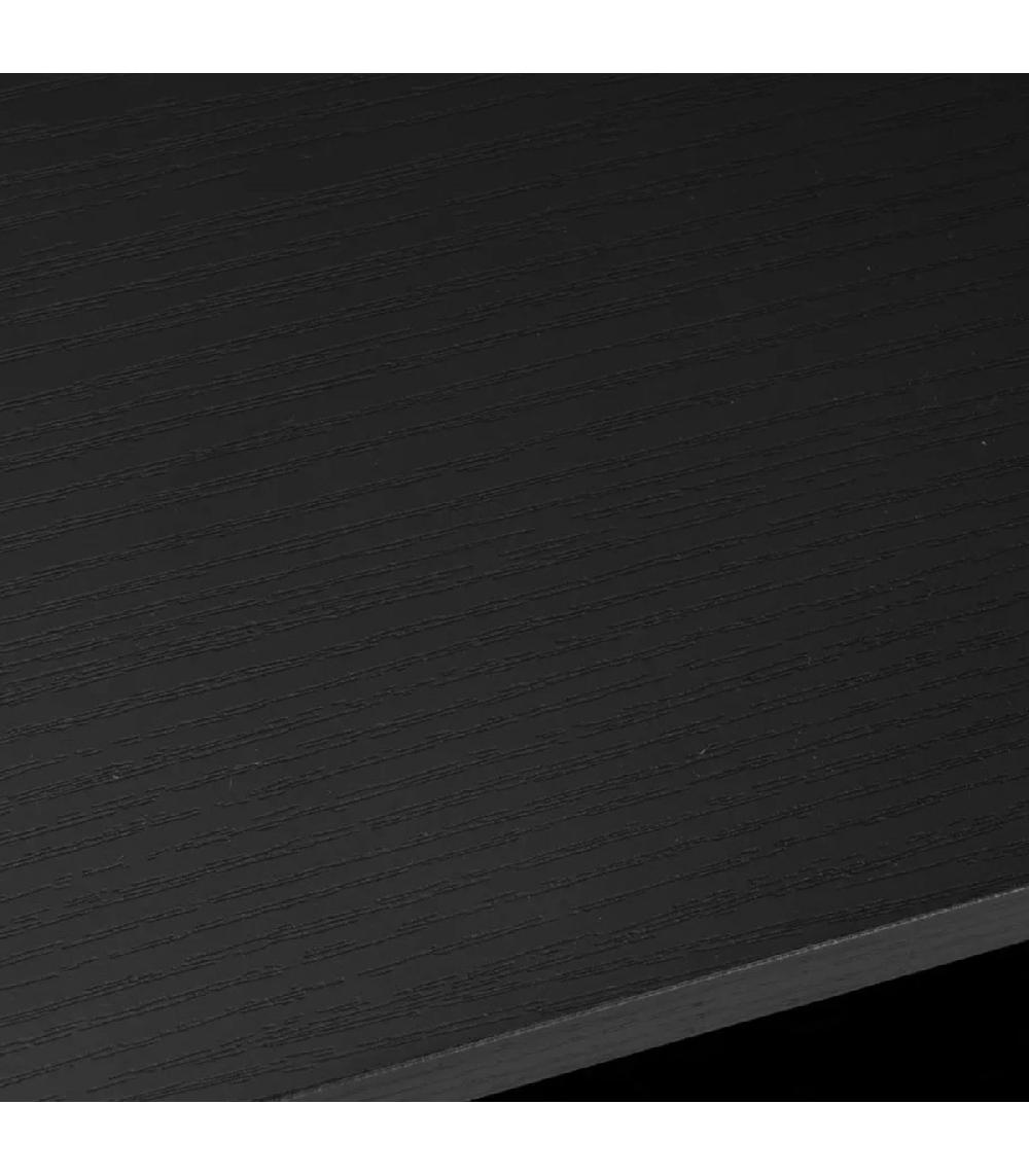 Wadiga Table Basse Noire En Bois Métal Et Corde 80x40x41cm