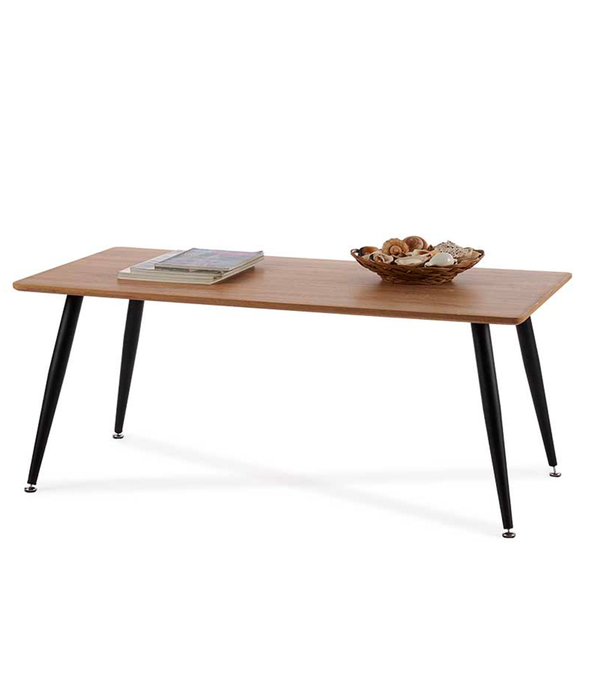 Wadiga Table Basse Rectangulaire Bois Et Métal Noir 45x60x110cm