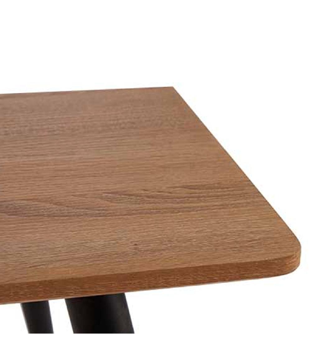 Wadiga Table Basse Rectangulaire Bois Et Métal Noir 45x60x110cm