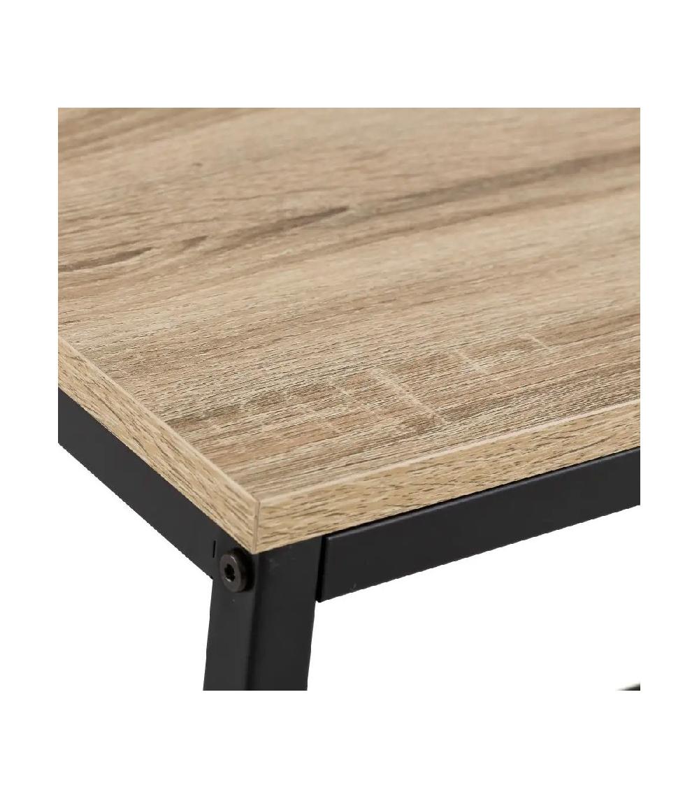 Wadiga Table Basse Rectangulaire Bois MDF Et Métal Noir