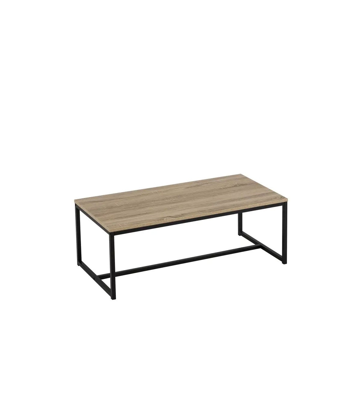 wadiga Table Basse Rectangulaire Bois MDF et Métal Noir
